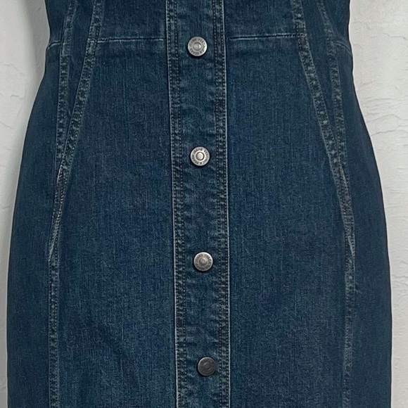 NWT Veronica Beard Denim Sheath Dress Size 12 Midi Liza - Picture 8 of 12